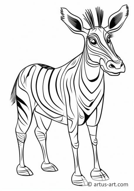 Página de Colorir Okapi para Crianças